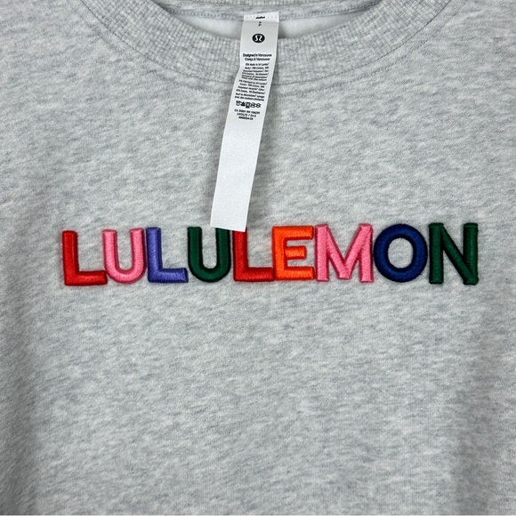 NWT Lululemon Perfectly Oversized Fleece Crew Graphic Grey Size S LW3IL7S - Picture 4 of 14